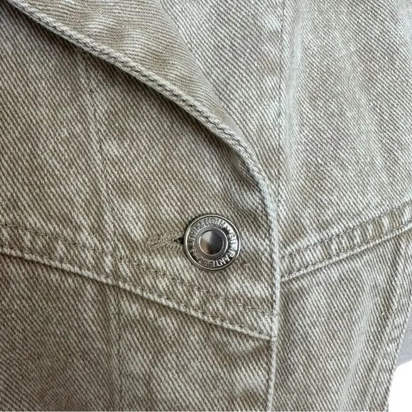 NWT Elan Joy Vest Tan Wash Button Down Denim with Pockets Sz Med - Picture 8 of 14